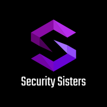 Security Sisters logo, a purple angular letter "S" on a black background.