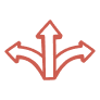 Three arrows illustration